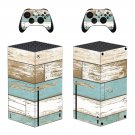 Wood Board decal skin sticker for Xbox Series X console with controllers