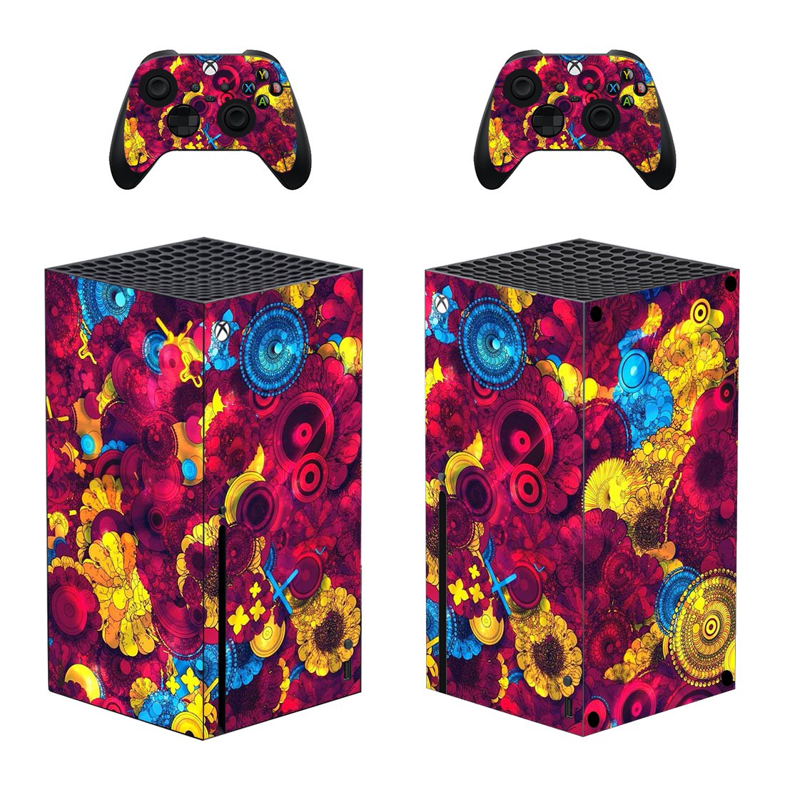 Digital Texture decal skin sticker for Xbox Series X console with controllers