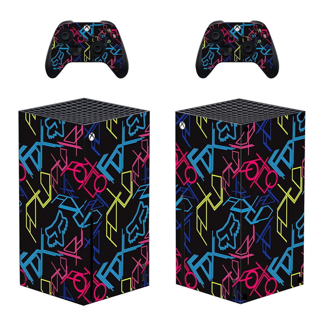 Digital Texture decal skin sticker for Xbox Series X console with controllers