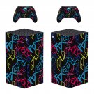 Digital Texture decal skin sticker for Xbox Series X console with controllers