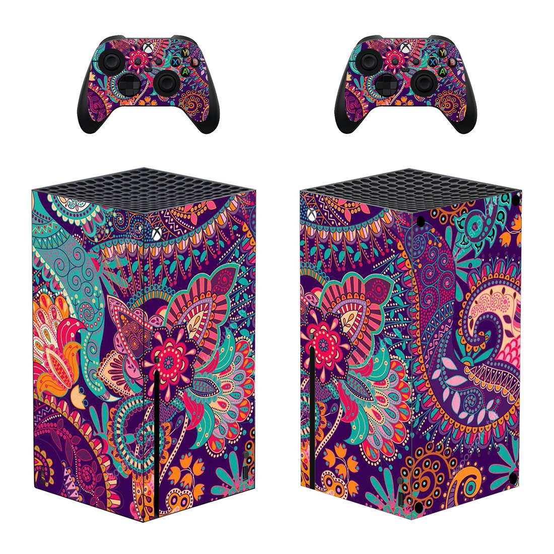 Digital Texture decal skin sticker for Xbox Series X console with controllers