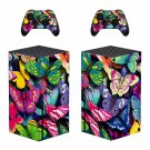 Butterfly decal skin sticker for Xbox Series X console with controllers