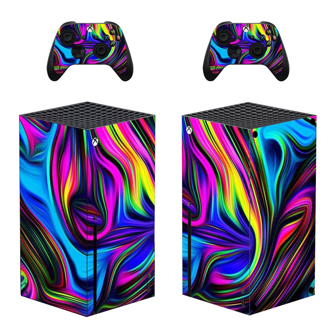 Digital Texture decal skin sticker for Xbox Series X console with controllers
