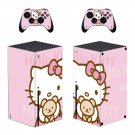 Hello Kitty decal skin sticker for Xbox Series X console with controllers