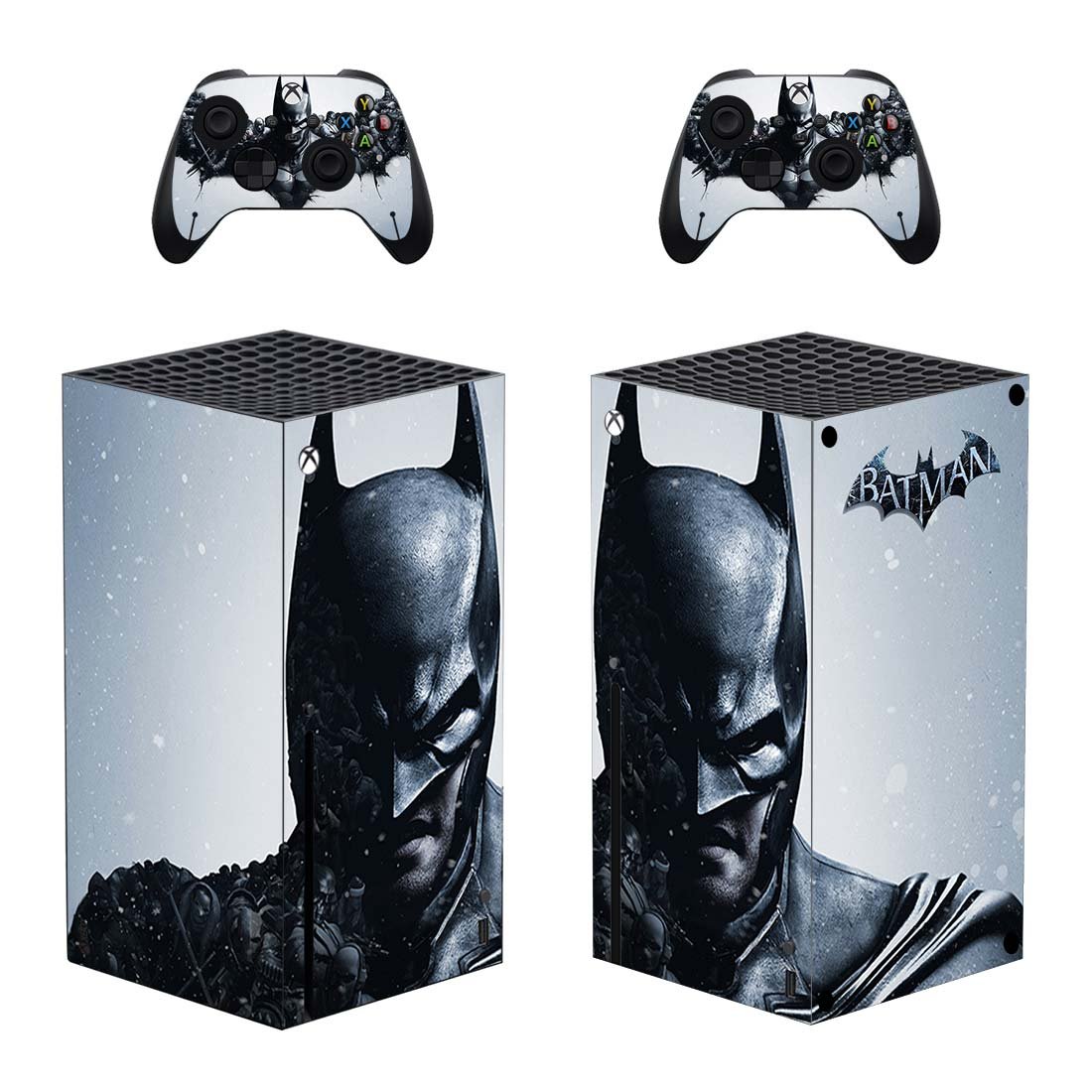 Batman decal skin sticker for Xbox Series X console with controllers