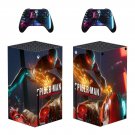 Spider Man decal skin sticker for Xbox Series X console with controllers