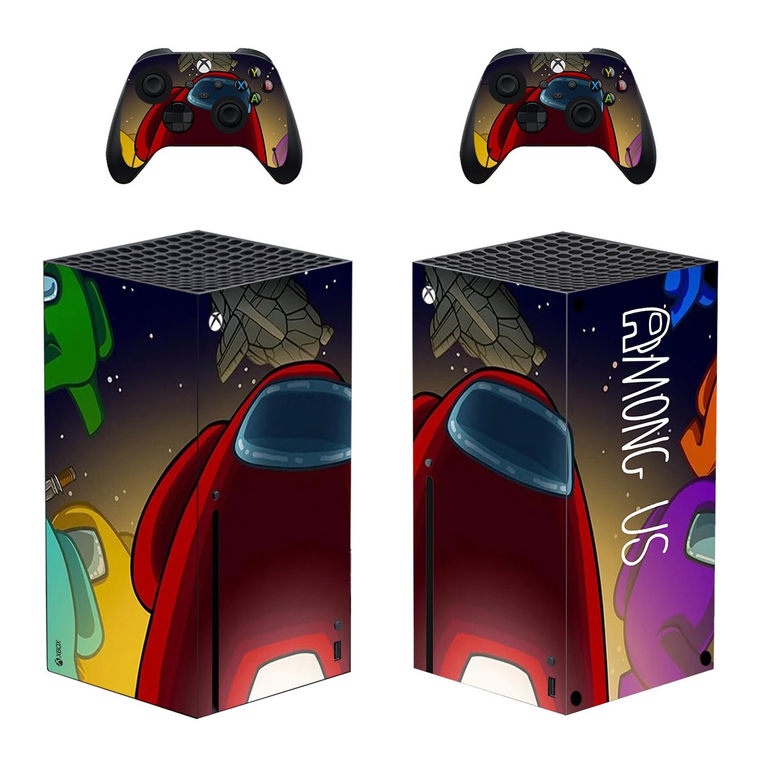 Among us decal skin sticker for Xbox Series X console with controllers