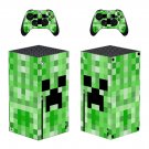 Minecraft decal skin sticker for Xbox Series X console with controllers