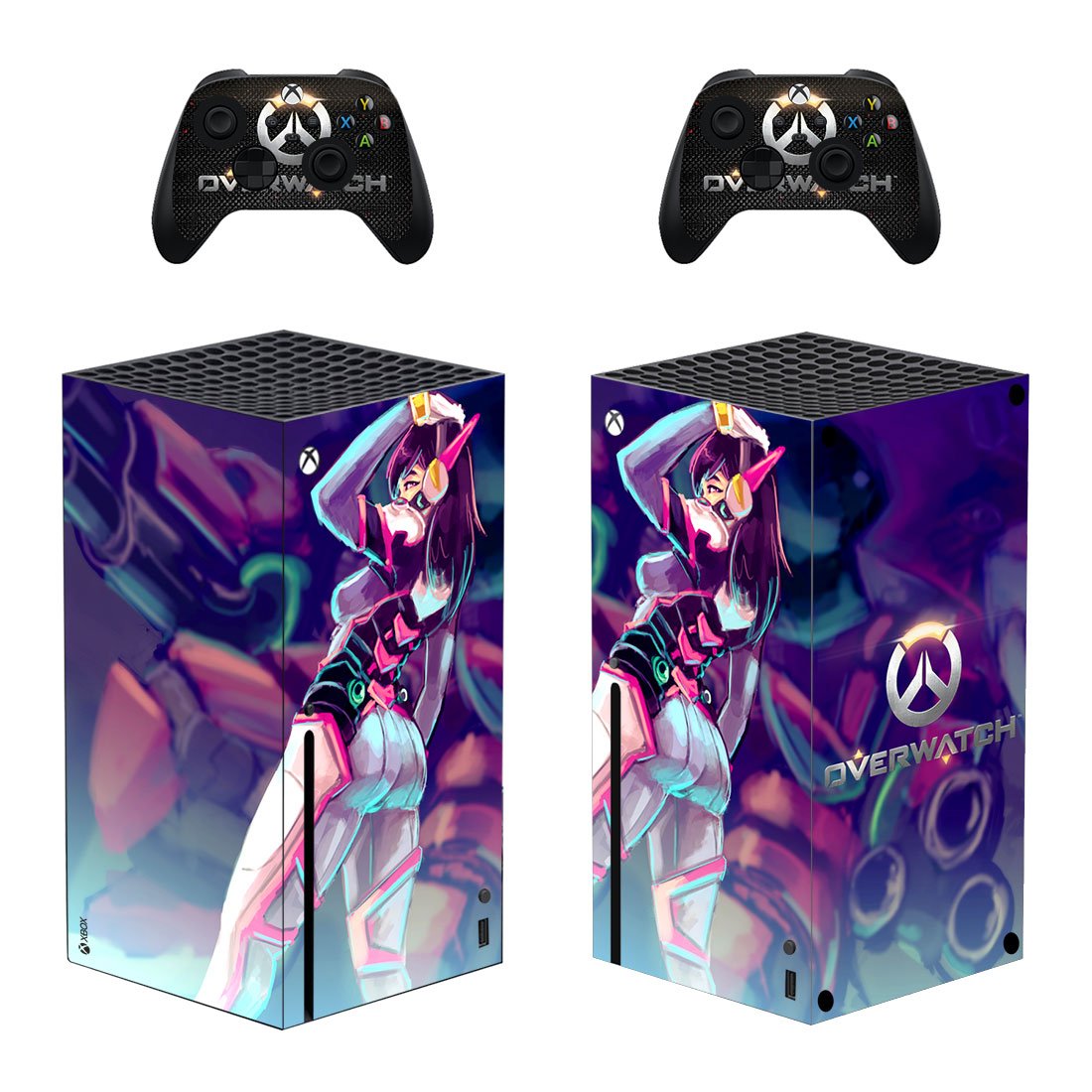 Overwatch decal skin sticker for Xbox Series X console with controllers