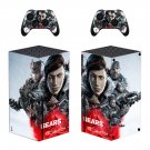 Gears 5 decal skin sticker for Xbox Series X console with controllers