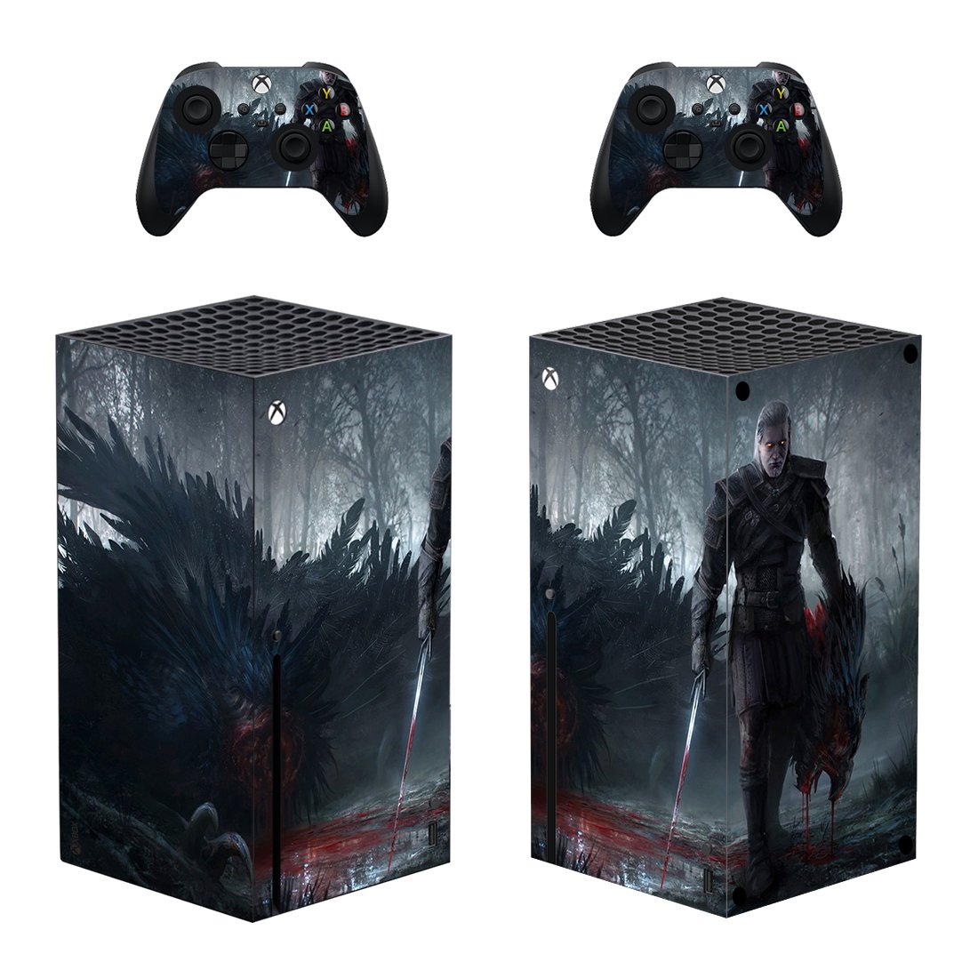 The Witcher decal skin sticker for Xbox Series X console with controllers