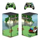 Minecraft decal skin sticker for Xbox Series X console with controllers