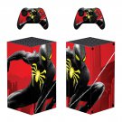 Spider Man decal skin sticker for Xbox Series X console with controllers