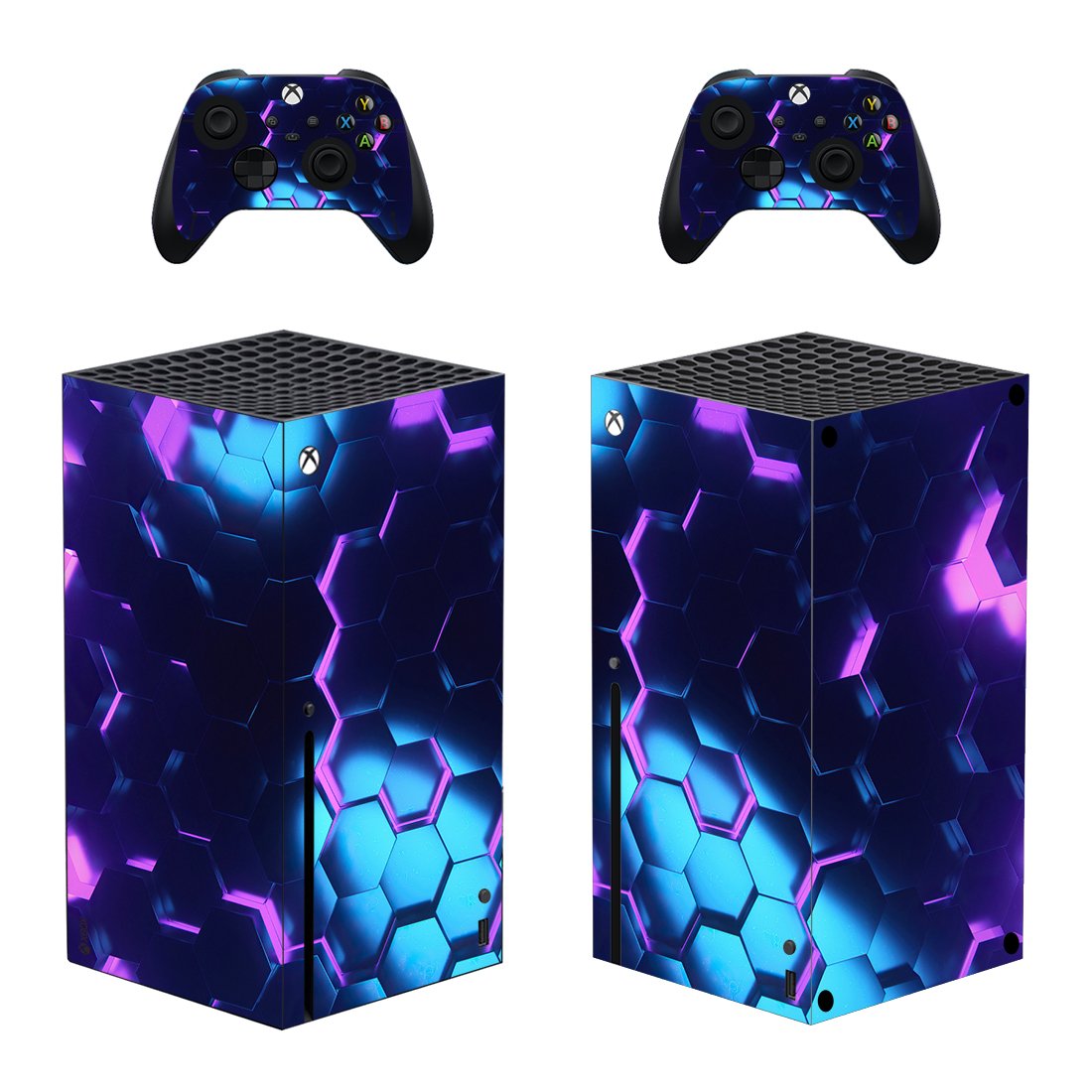 Digital Texture decal skin sticker for Xbox Series X console with controllers
