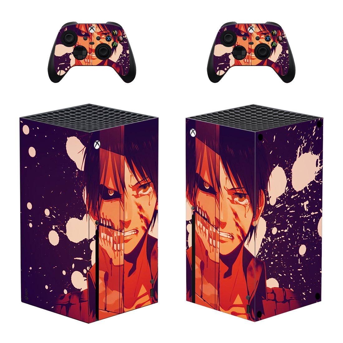 Attack on Titan decal skin sticker for Xbox Series X console with controllers