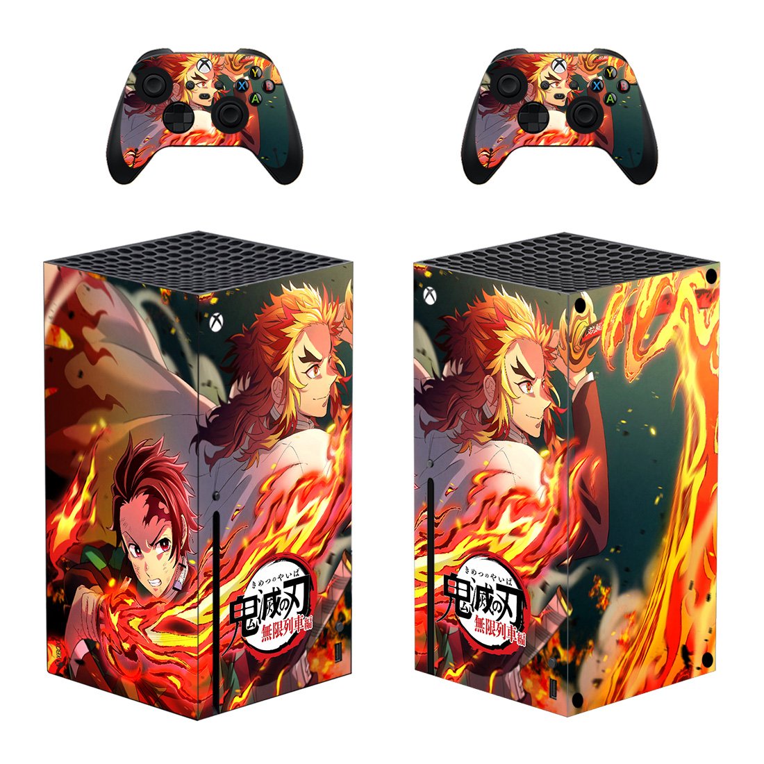 Demon Slayer decal skin sticker for Xbox Series X console with controllers