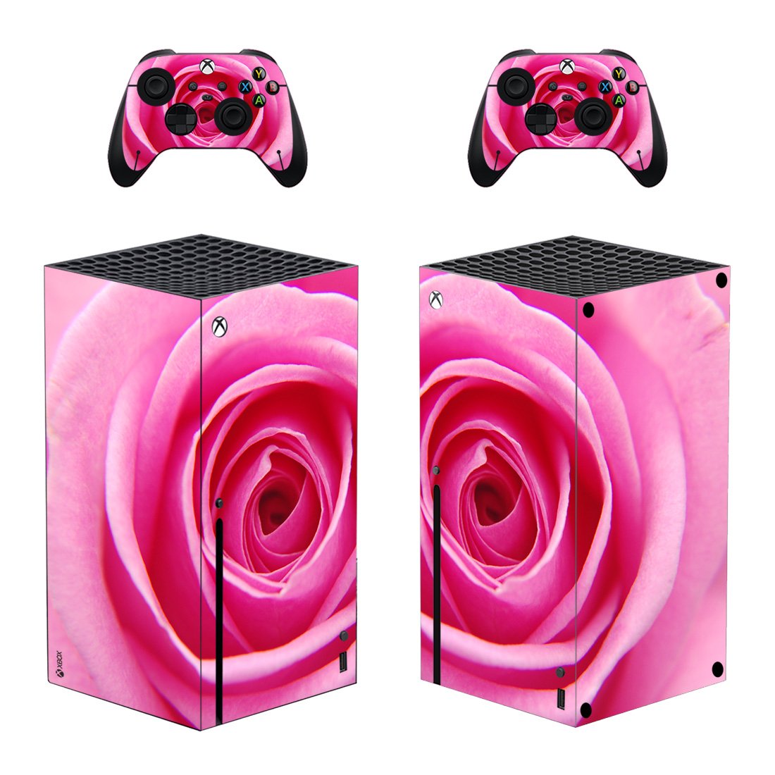 Rose Texture decal skin sticker for Xbox Series X console with controllers
