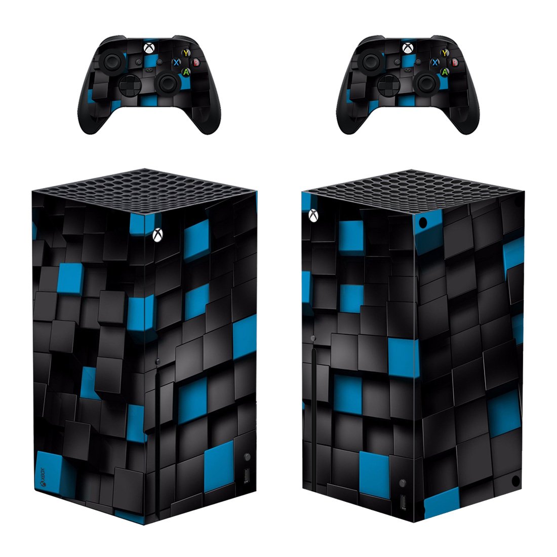 Cube Texture decal skin sticker for Xbox Series X console with controllers
