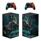 Battlefield 2042 decal skin sticker for Xbox Series X console with controllers