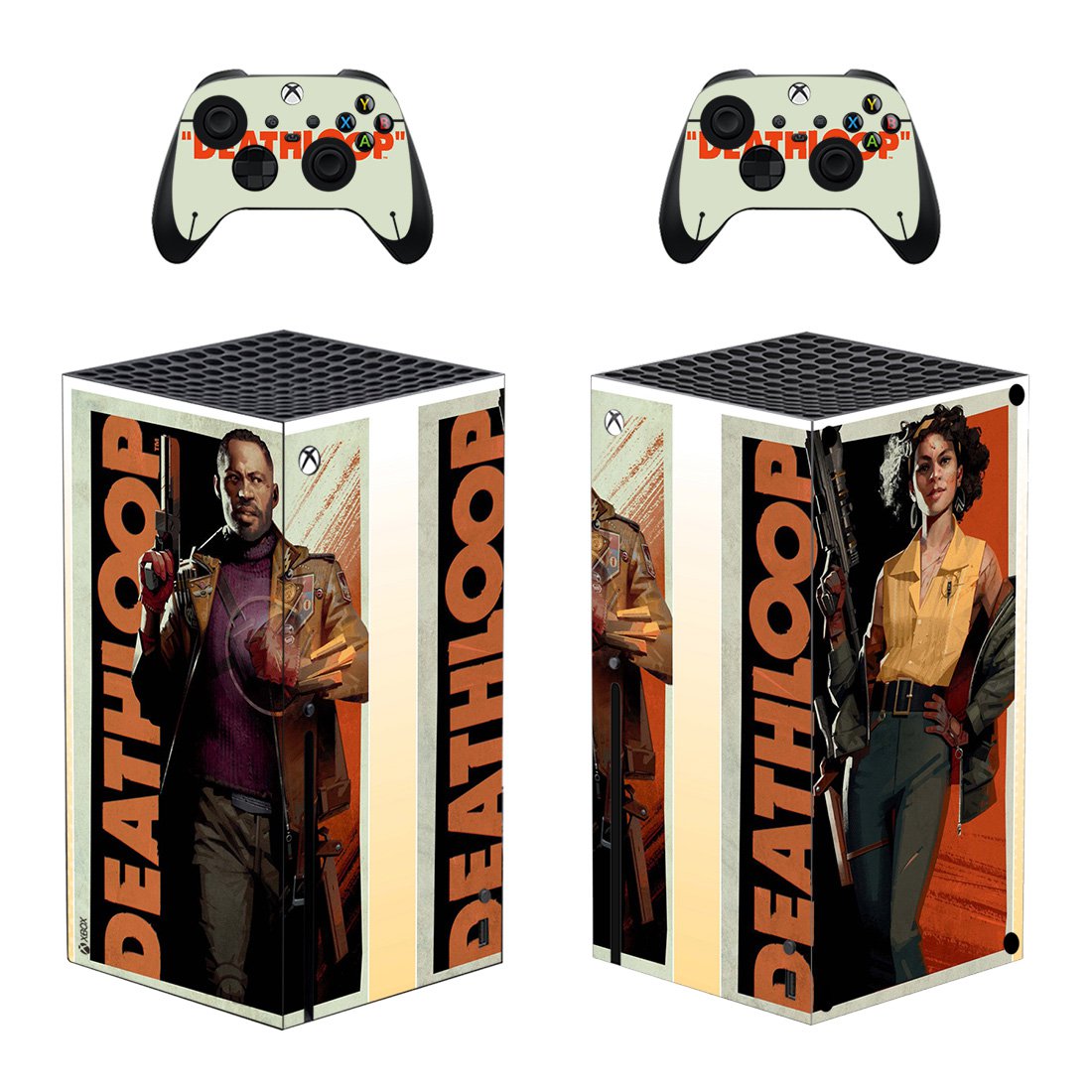 Deathloop decal skin sticker for Xbox Series X console with controllers