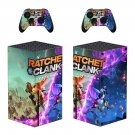 Ratchet and Clank decal skin sticker for Xbox Series X console with controllers