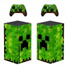 Minecraft decal skin sticker for Xbox Series X console with controllers