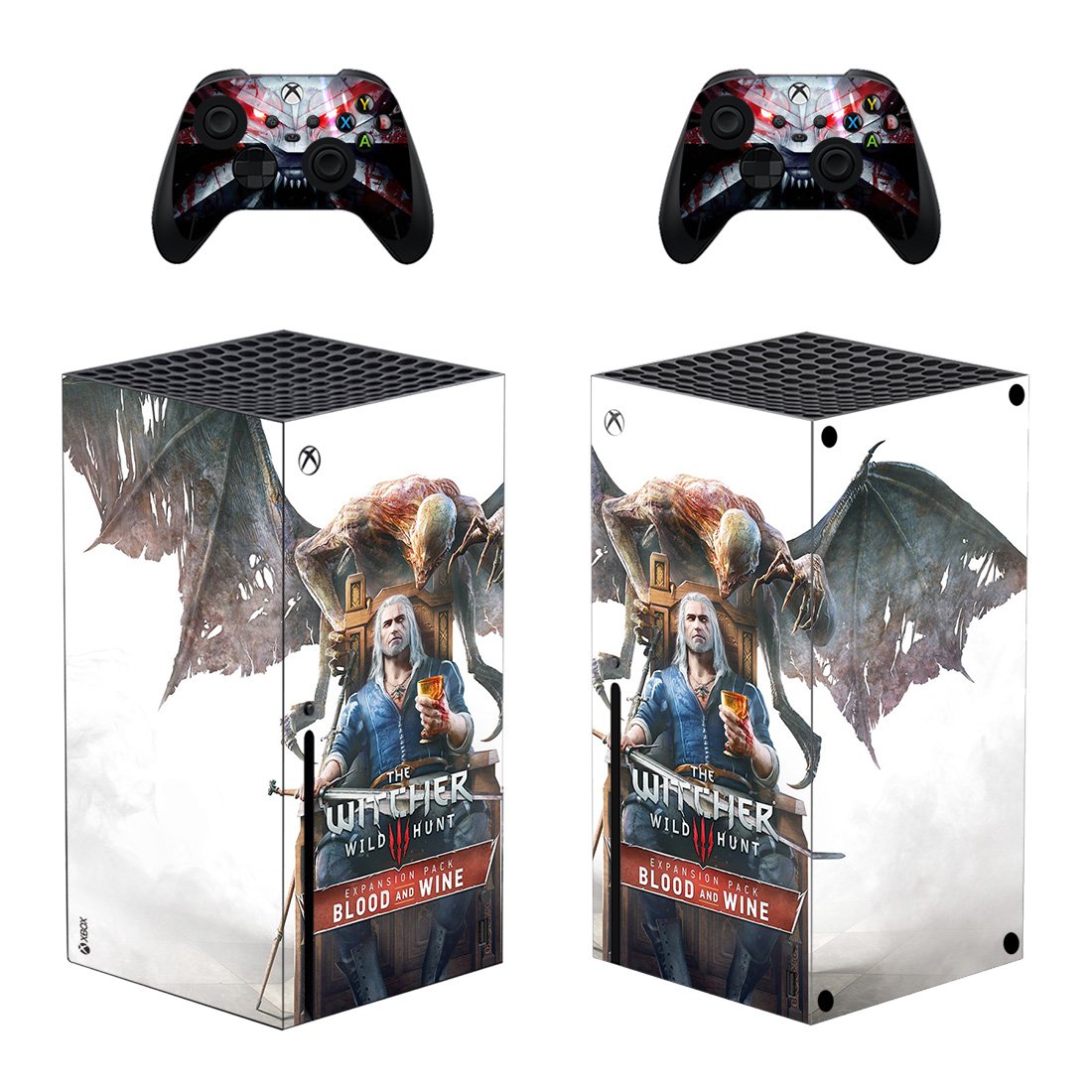 The Witcher Wild Hunt decal skin sticker for Xbox Series X console with controllers