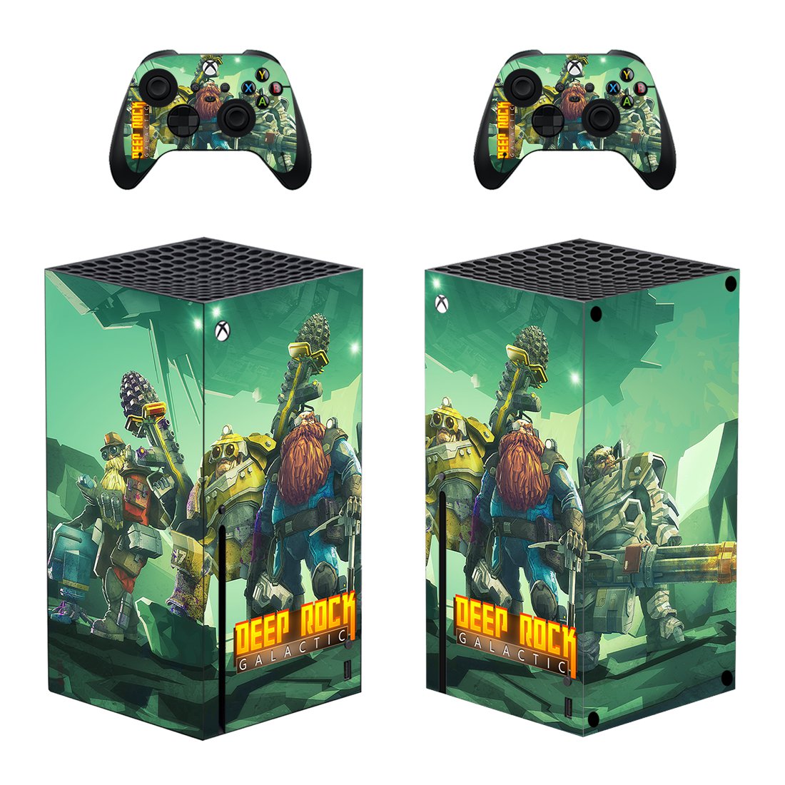 Deep Rock Galactic decal skin sticker for Xbox Series X console with controllers