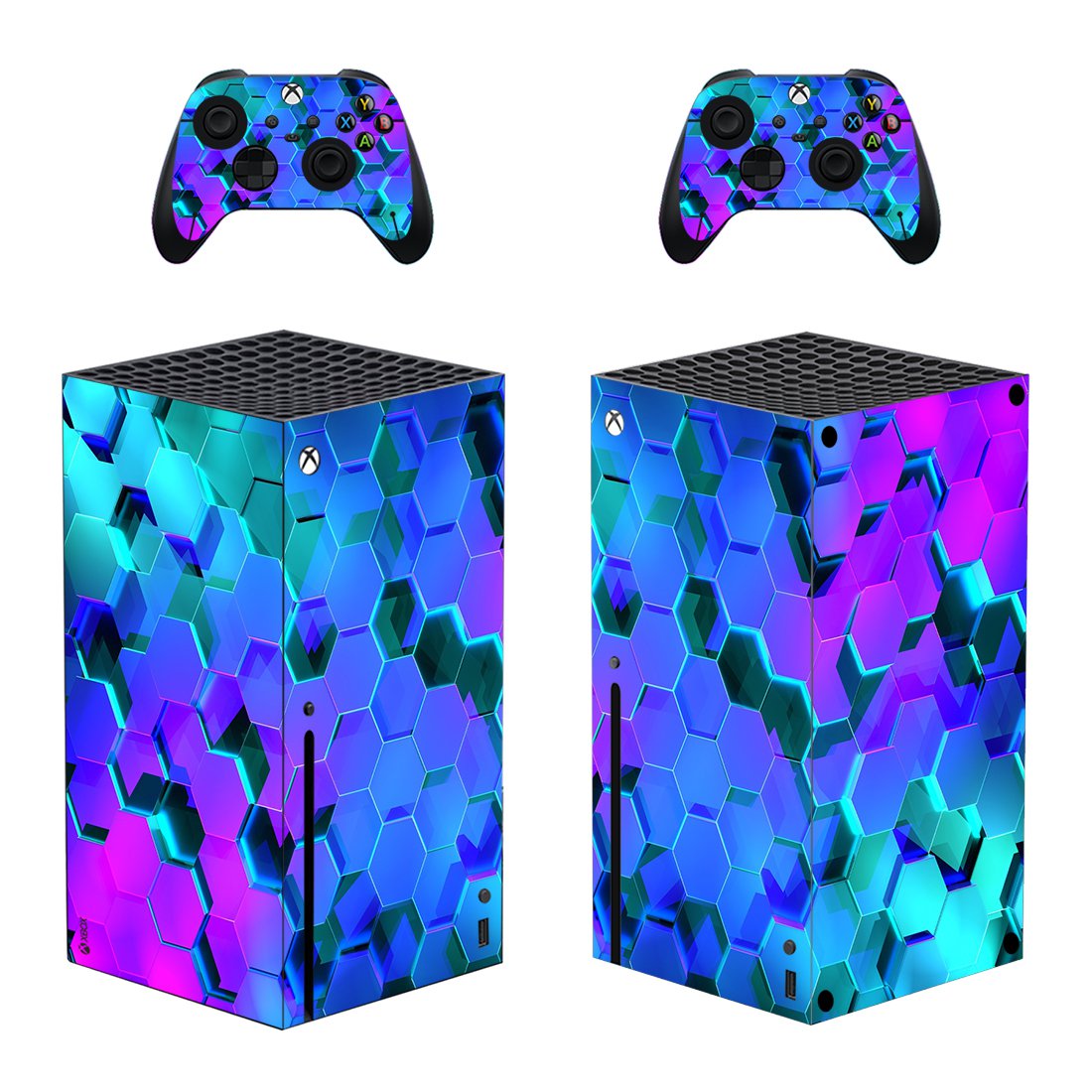 Digital Texture decal skin sticker for Xbox Series X console with controllers