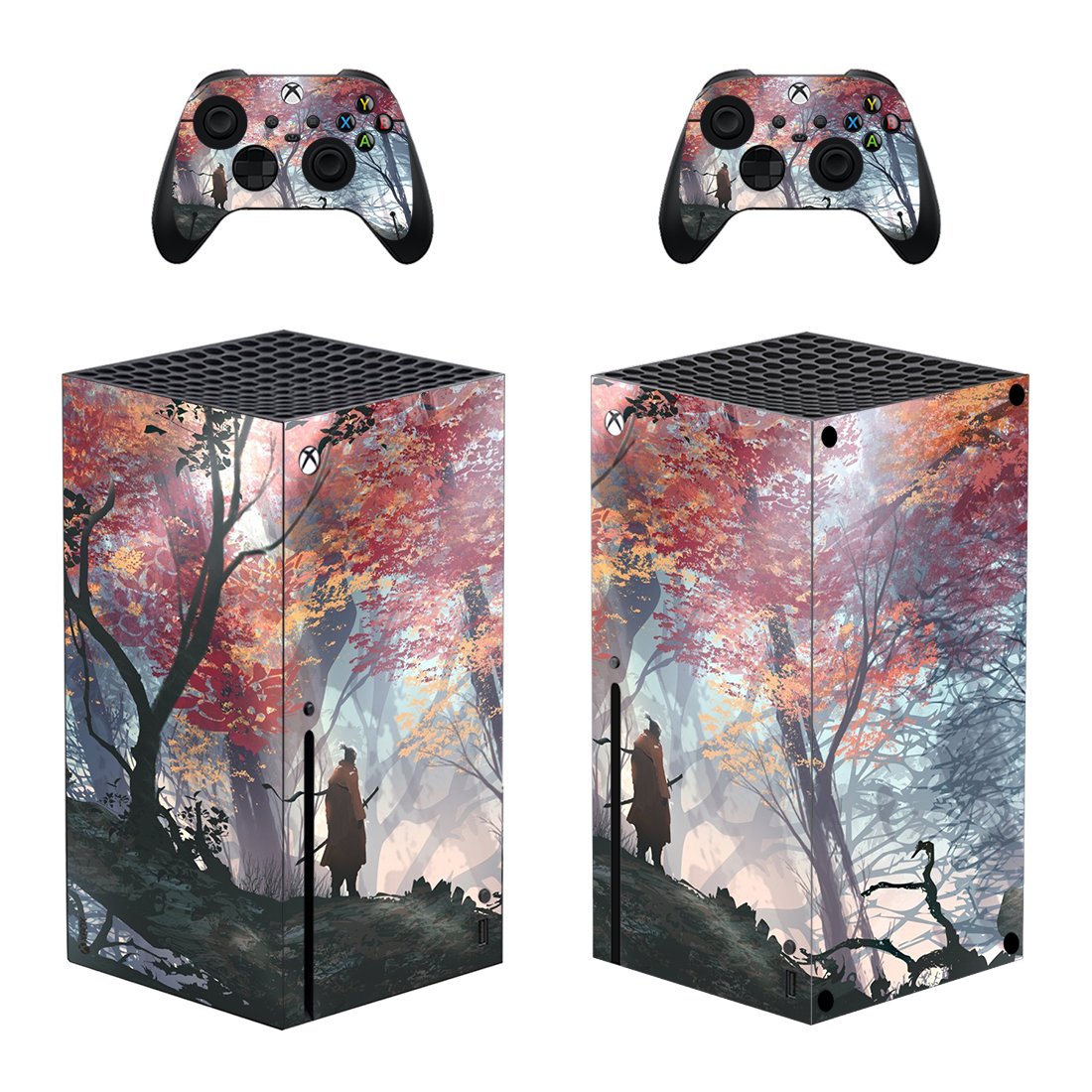 Maple Forest decal skin sticker for Xbox Series X console with controllers