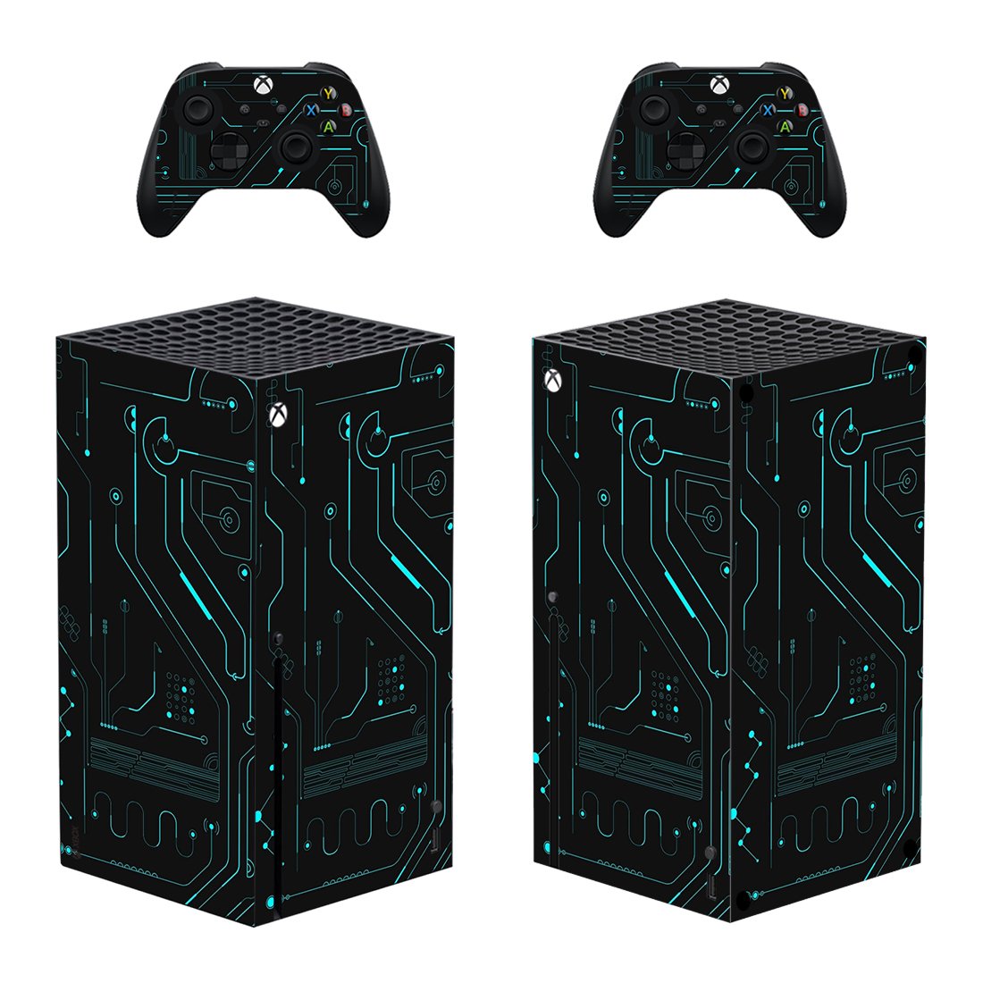 Digital Texture decal skin sticker for Xbox Series X console with controllers