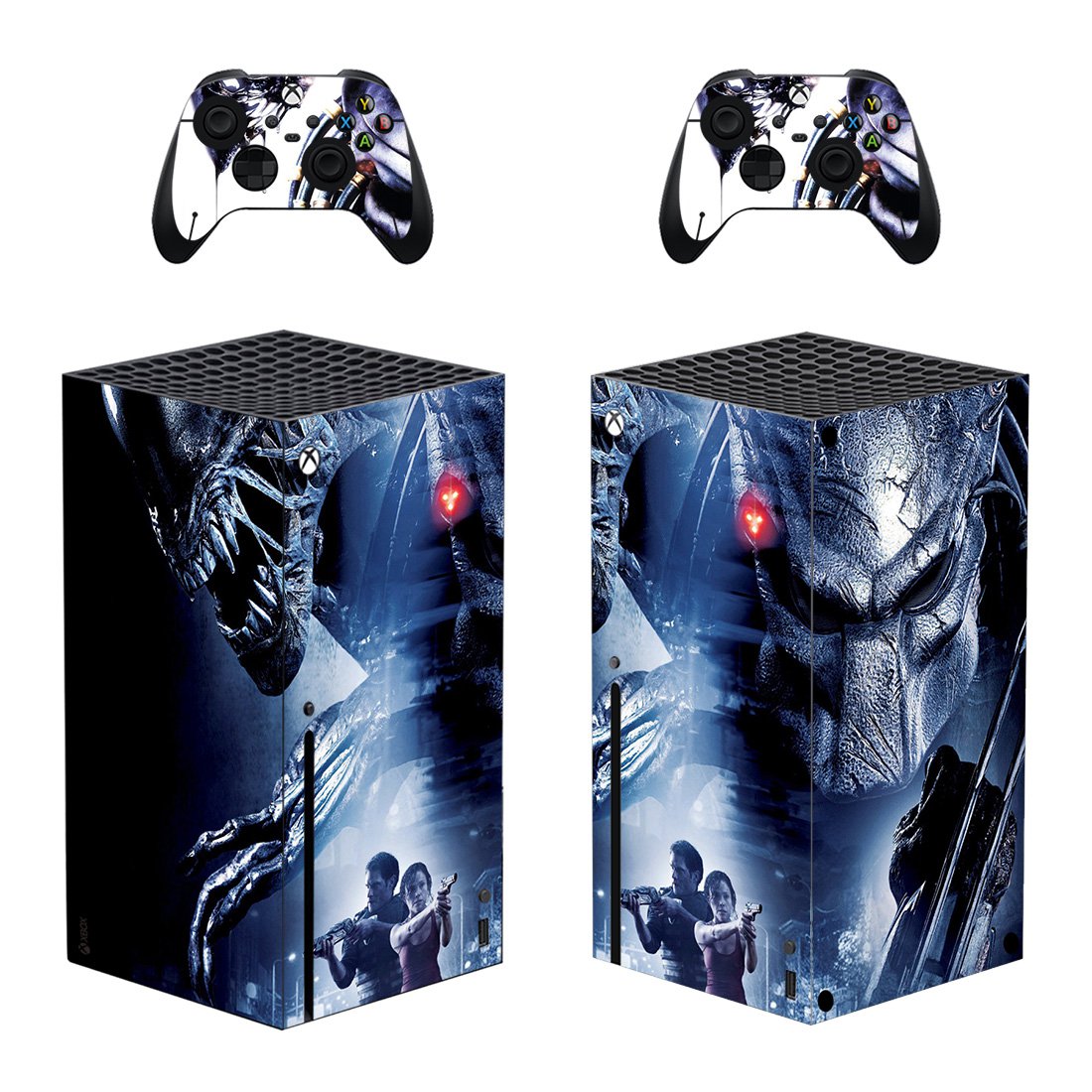 Alien Vs Predator decal skin sticker for Xbox Series X console with controllers