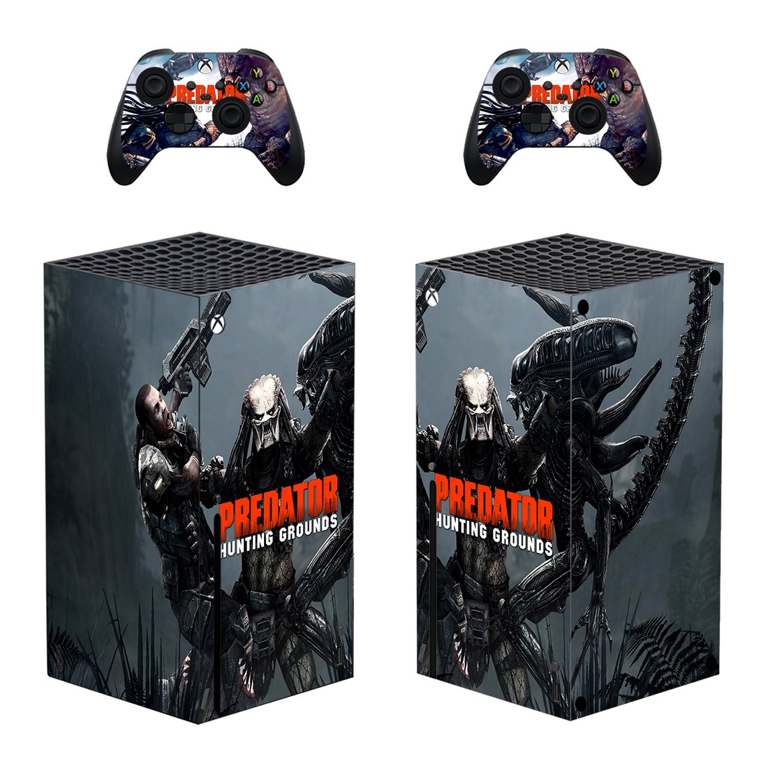Predator Hunting Grounds decal skin sticker for Xbox Series X console with controllers
