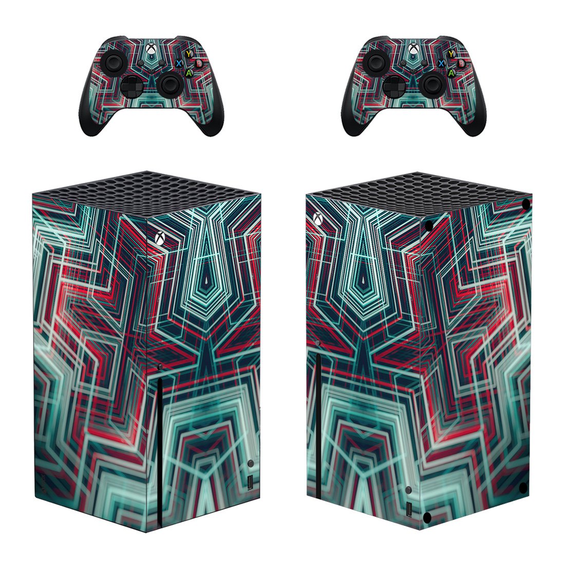 Digital Texture decal skin sticker for Xbox Series X console with controllers