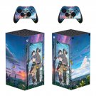 Anime Suzume decal skin sticker for Xbox Series X console with controllers