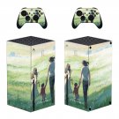 Anime Suzume decal skin sticker for Xbox Series X console with controllers