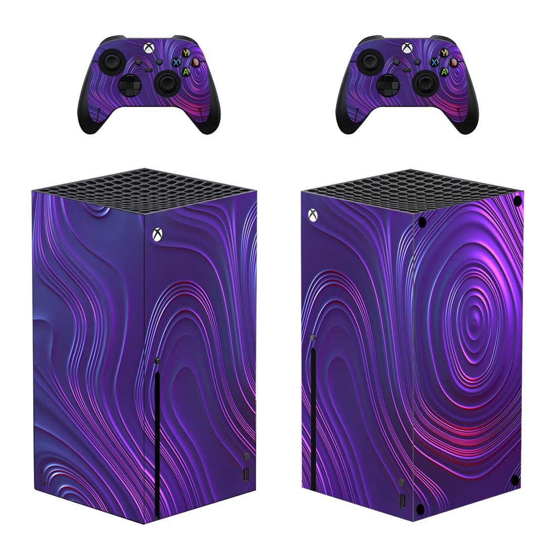 Digital Texture decal skin sticker for Xbox Series X console with controllers