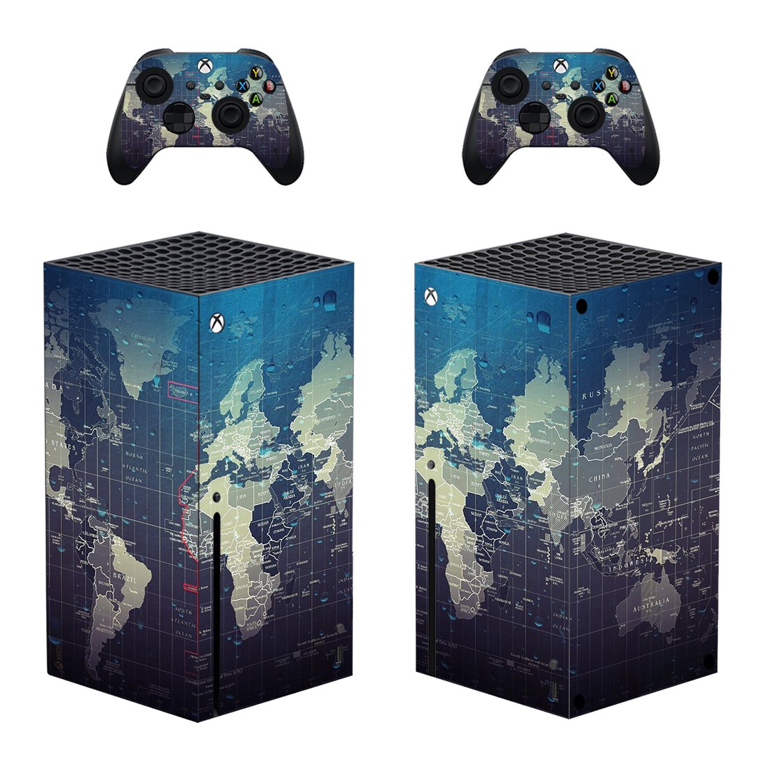 Digital Texture decal skin sticker for Xbox Series X console with controllers