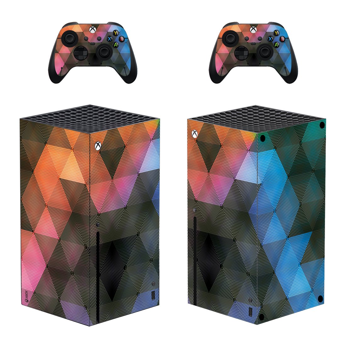 Digital Texture decal skin sticker for Xbox Series X console with controllers