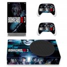 Biohazard RE 3 decal skin sticker for Xbox Series S console with controllers