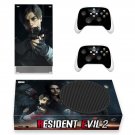 Resident Evil 2 decal skin sticker for Xbox Series S console with controllers