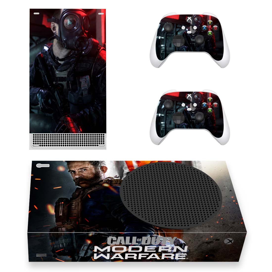COD Modern Warfare decal skin sticker for Xbox Series S console with controllers