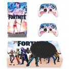 Fortnite decal skin sticker for Xbox Series S console with controllers