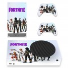 Fortnite decal skin sticker for Xbox Series S console with controllers