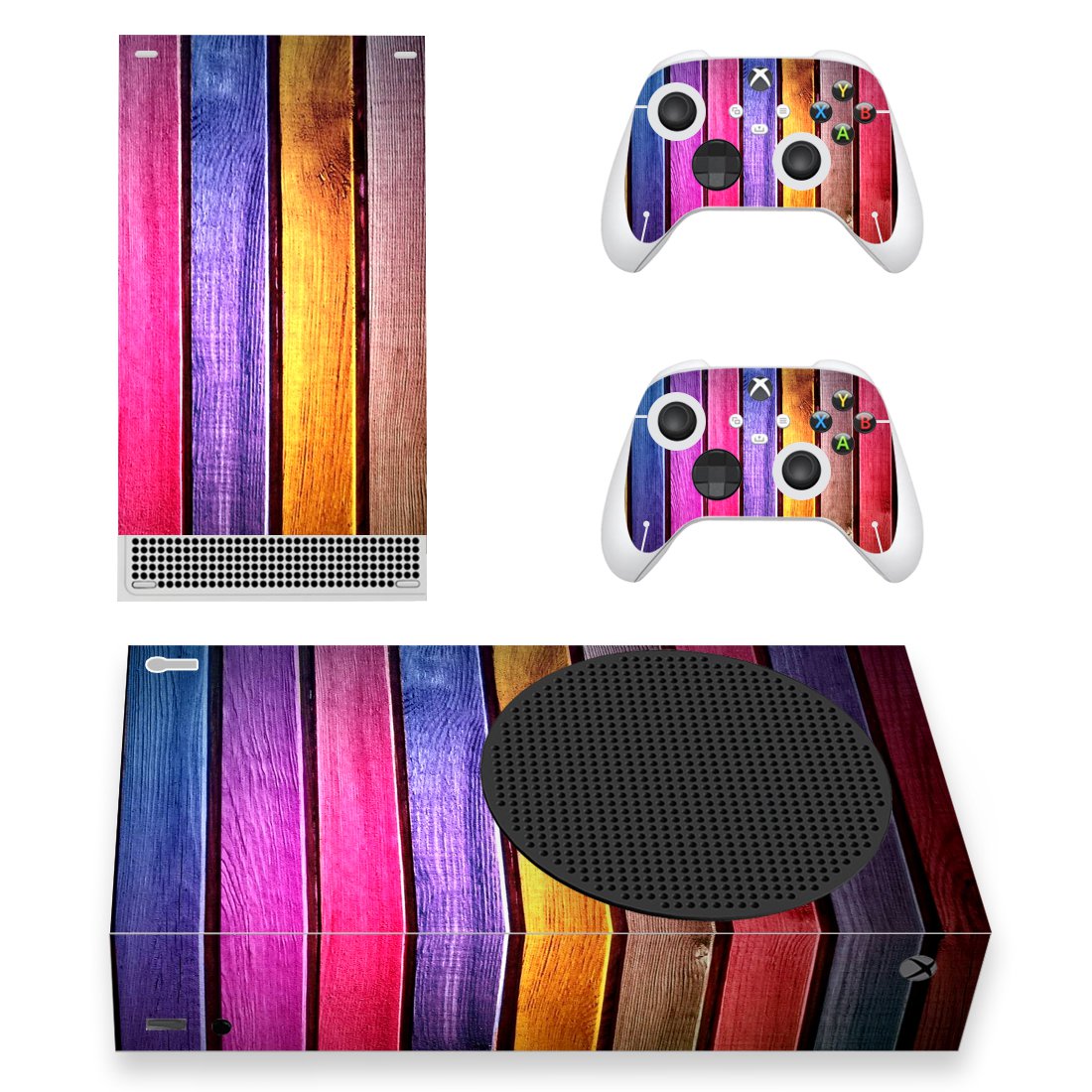 Wood Texture decal skin sticker for Xbox Series S console with controllers