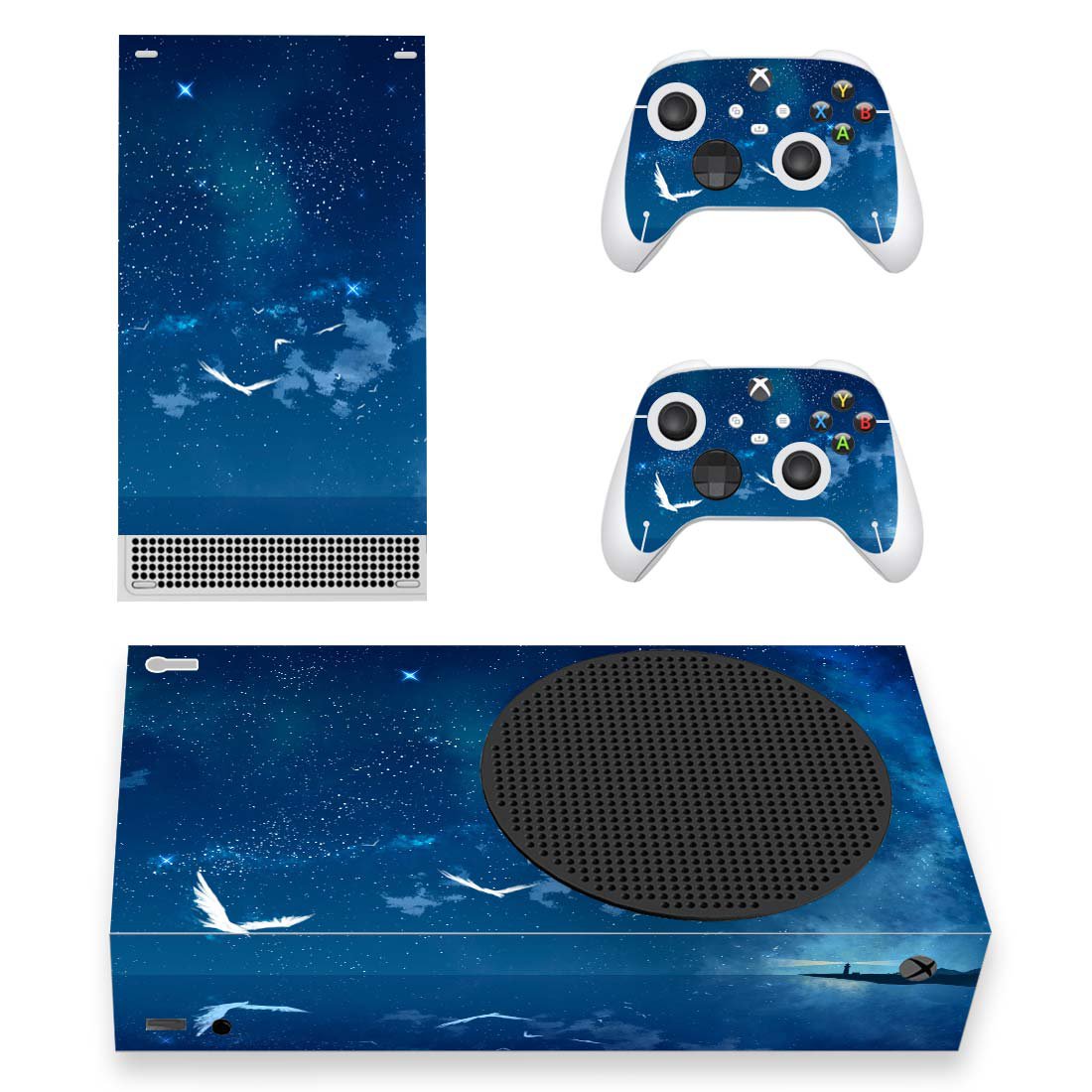 Sky View decal skin sticker for Xbox Series S console with controllers