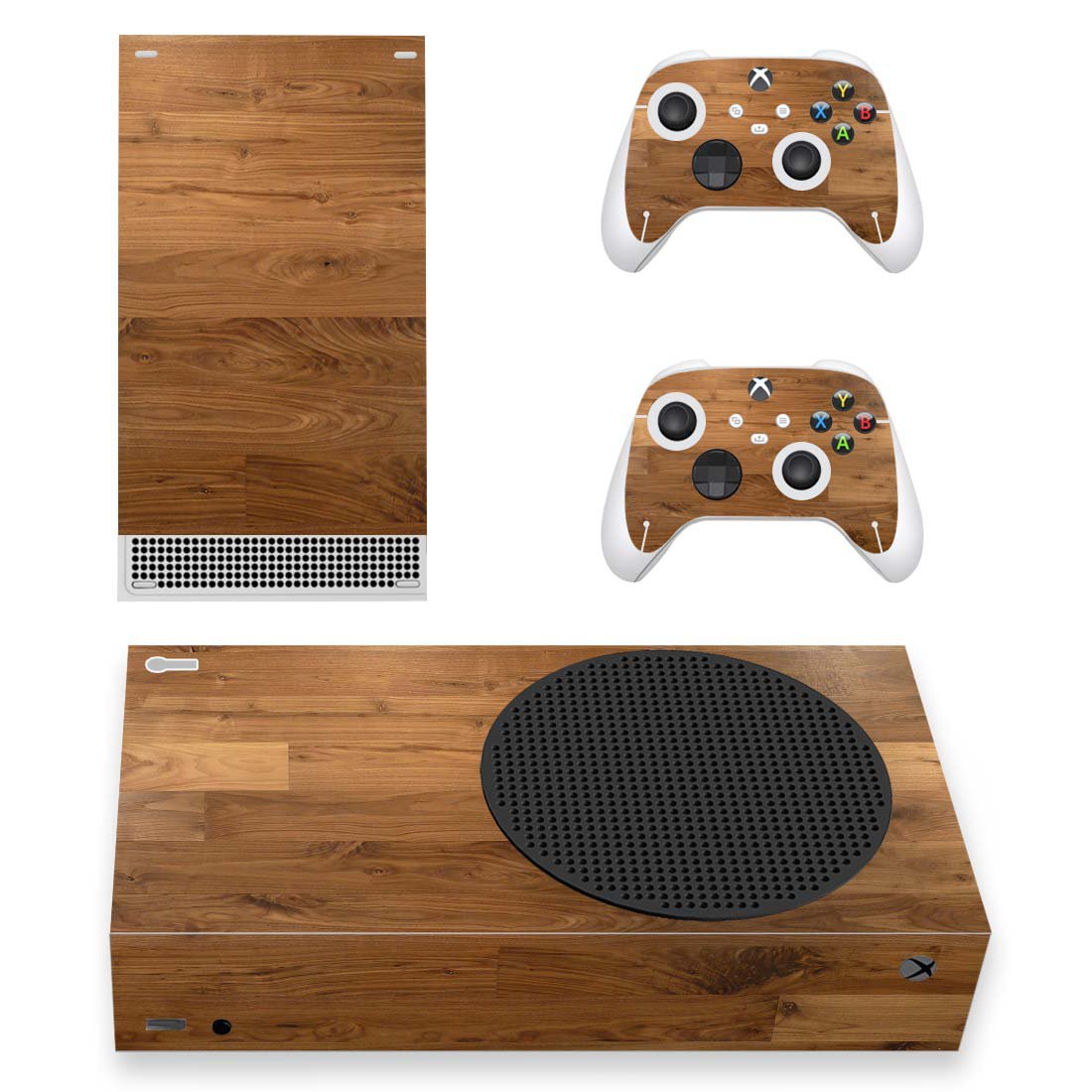 Wood Texture decal skin sticker for Xbox Series S console with controllers