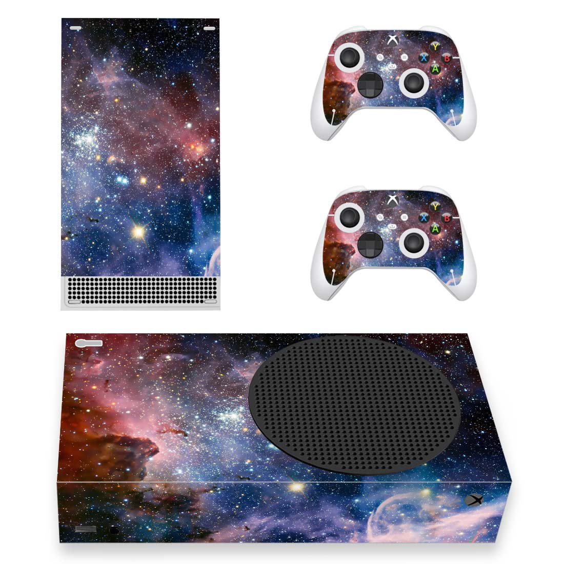 Galaxy Texture decal skin sticker for Xbox Series S console with controllers