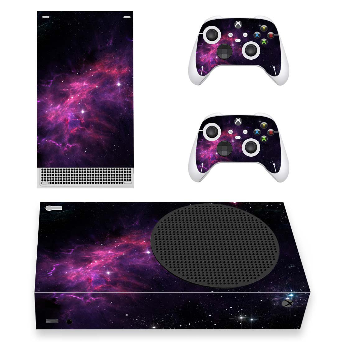 Galaxy Texture decal skin sticker for Xbox Series S console with controllers