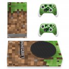 Minecraft decal skin sticker for Xbox Series S console with controllers